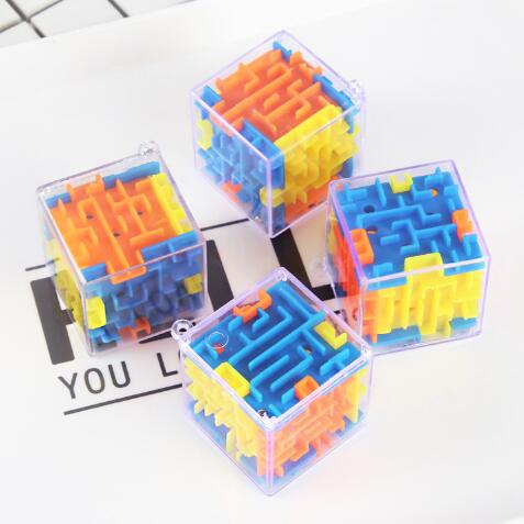 Mini labyrint intellekt 3d puslespil legetøj balance barriere magi labyrint hånd spil kasse sjov hjerne spil udfordring fidget legetøj lyq