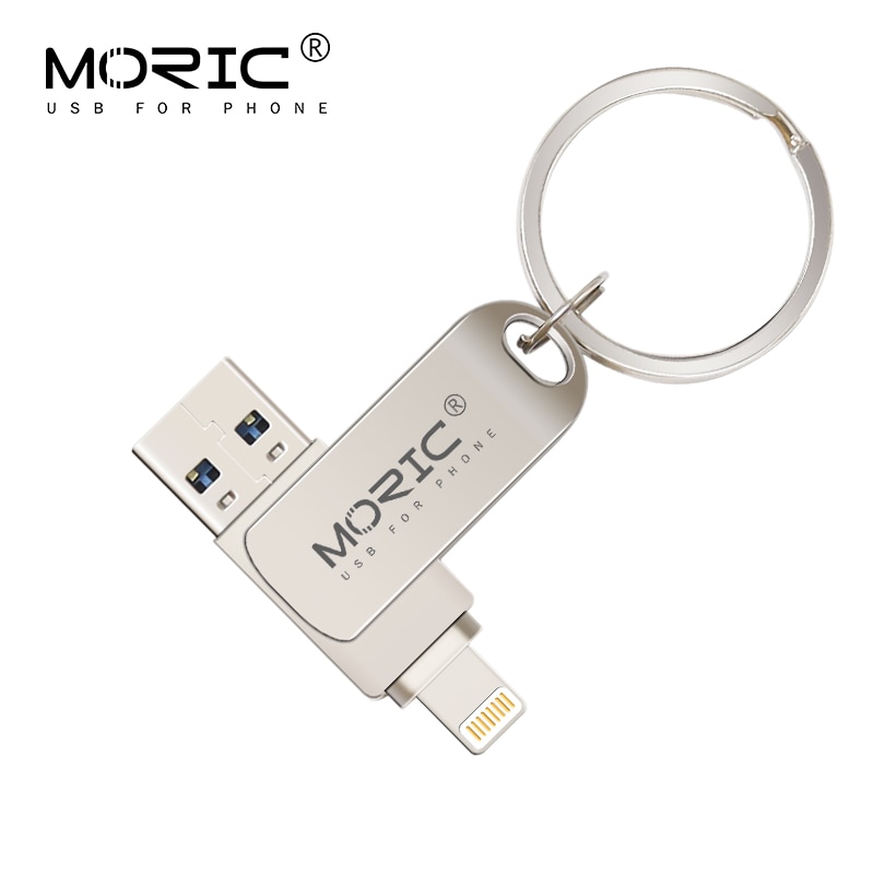 オリジナル moric フラッシュドライブ 128 ギガバイト 256 ギガバイト ixpand go の usb 3.0 ペンドライブメモリスティック金属 otg デュアルスロット u ディスク iphone/ipad/pc