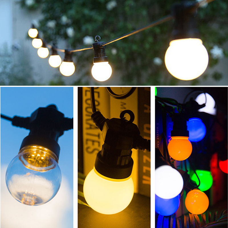 Ip65 led globe  g50 flerfärgade glödlampor kopplingsbar utomhus färgglada ljusslingor bröllop julfest dekor älva krans