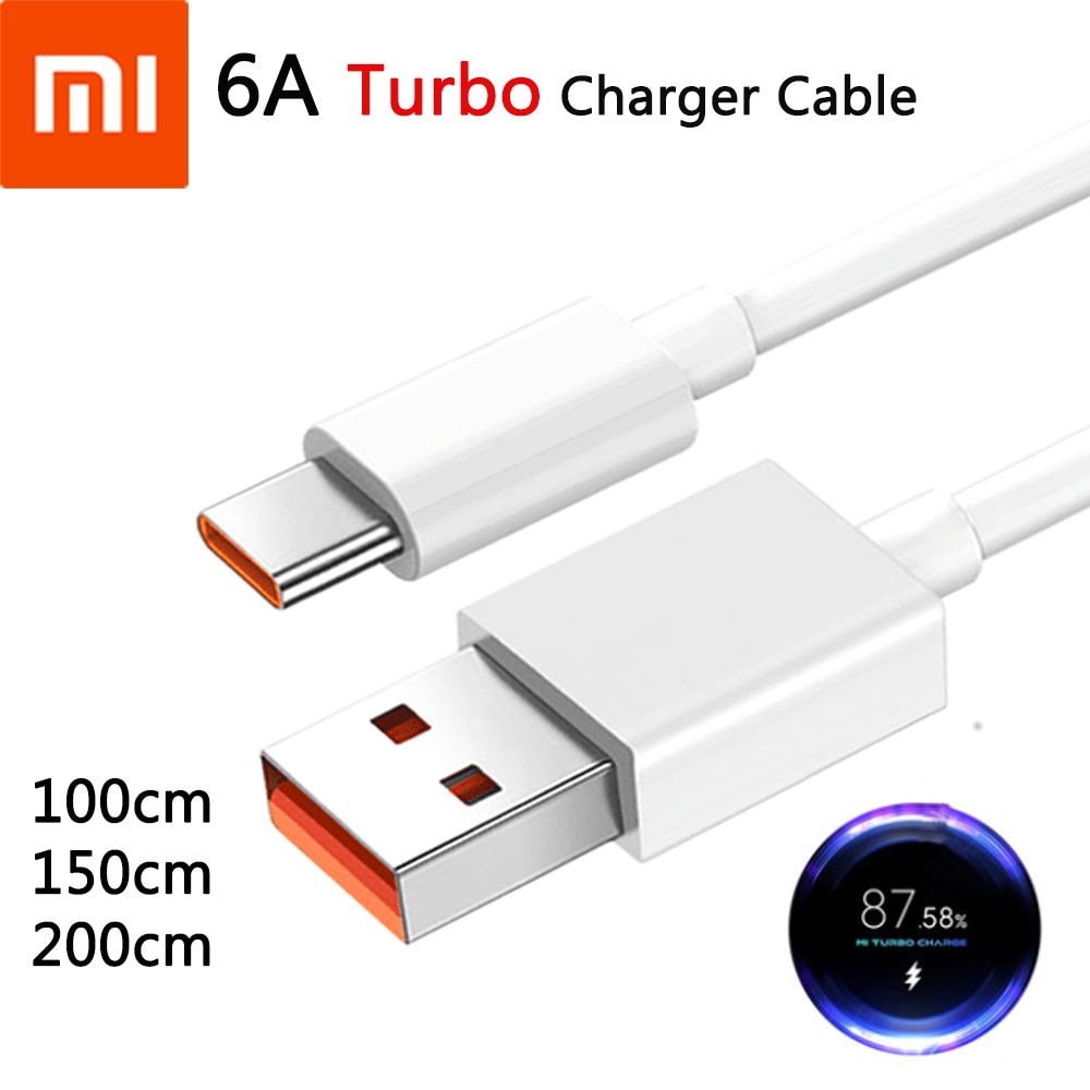 Xiaomi cavo caricabatterie Turbo originale 1/1/2M 55W ricarica rapida 6A per Mi 11 10T 10 Pro 5G Black Shark 3S Redmi Note 9 10 K40 Pro