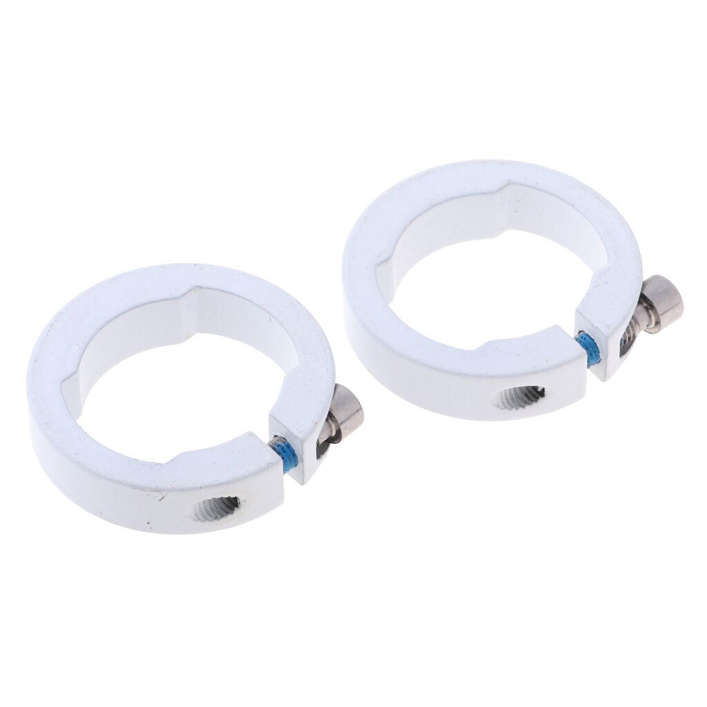 2pcs Alloy Bike Handlebar Grip Lock Ring End Locking Ring: White 8mm