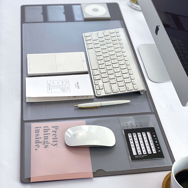 Multifunctionele Oversized Pu Muismat Student Schrijven Pad Business Desk Mat Laptop Kussen Bureau Organizer Met Kalender