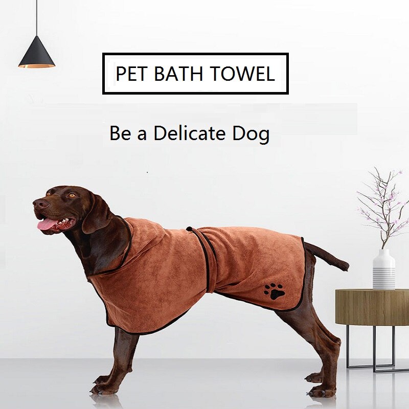 Pet Towel Dog Bathrobe Super Absorbent Pet Drying Towel XS-XL Small Medium And Large Dogs Microfiber Pet Bath Towel Pet Supplies