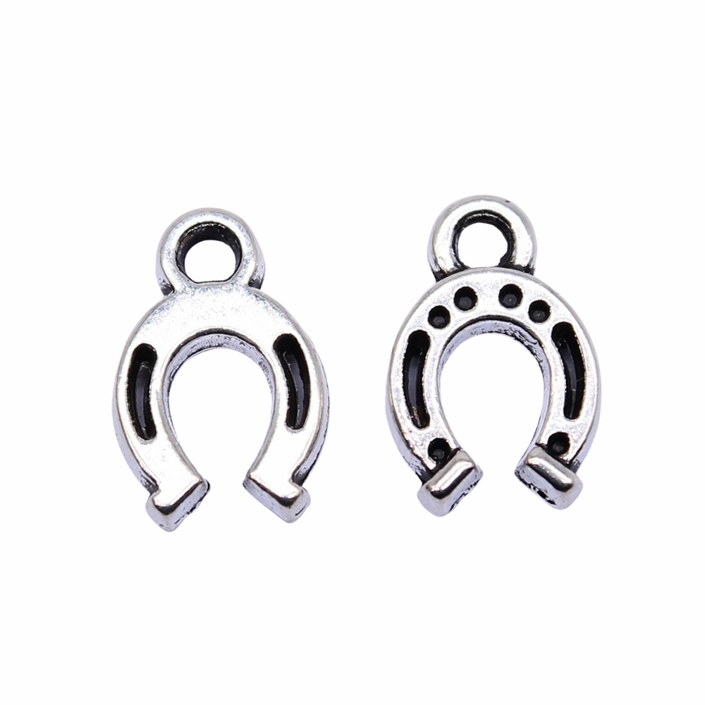 Wysiwyg 20 Stuks 12X8Mm Antiek Zilver Kleur Kc Gouden Kleur Hoefijzer Charms Voor Sieraden Maken Diy Sieraden bevindingen