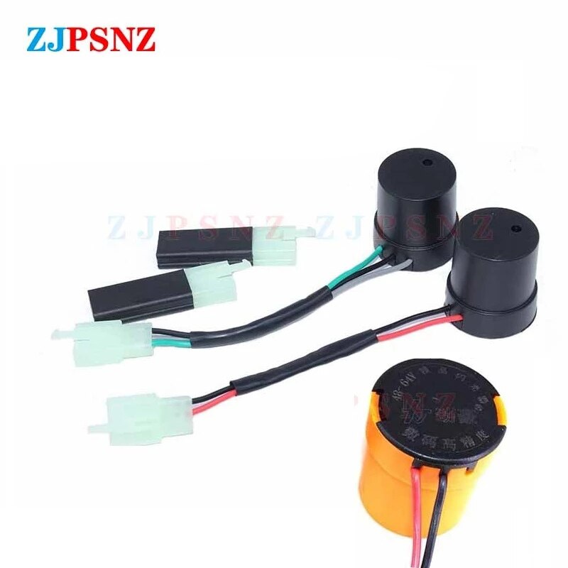Relais clignotant à 2 fils, 12V, 48V, 64V, 3 broches, clignotant rond, signaux de clignotants, relais, Buzzer, indicateur LED
