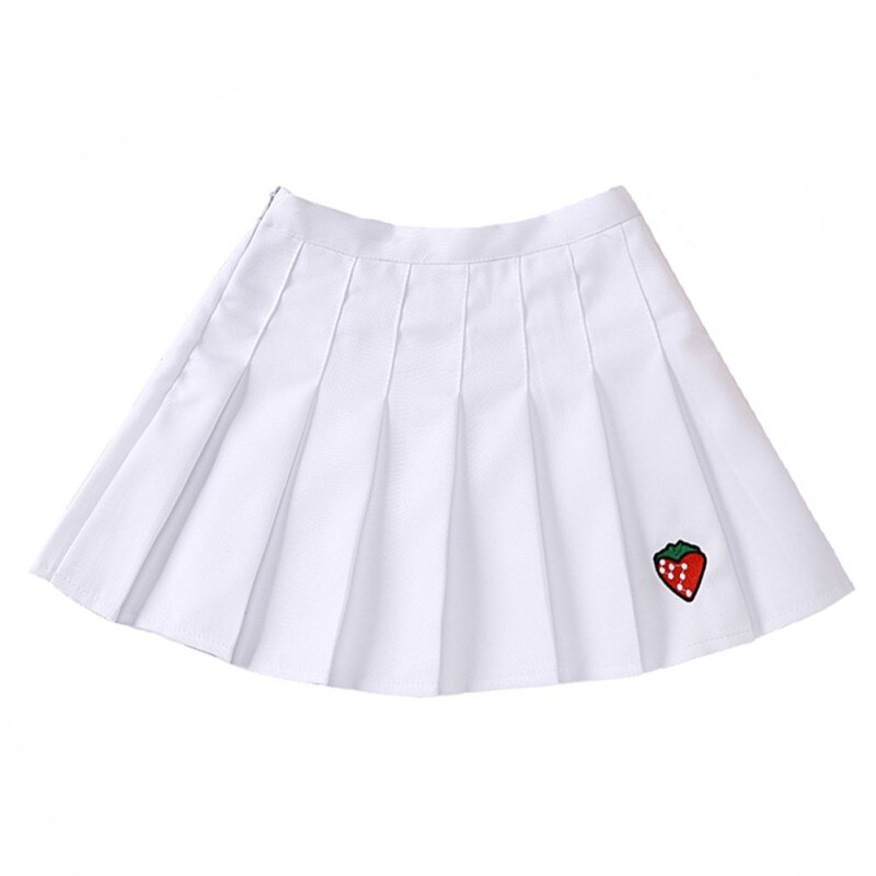 Summer Cute Skirt Baby Girl Clothes Strawberry Pattern Pleated Skirt Toddler Sundress: W / 5