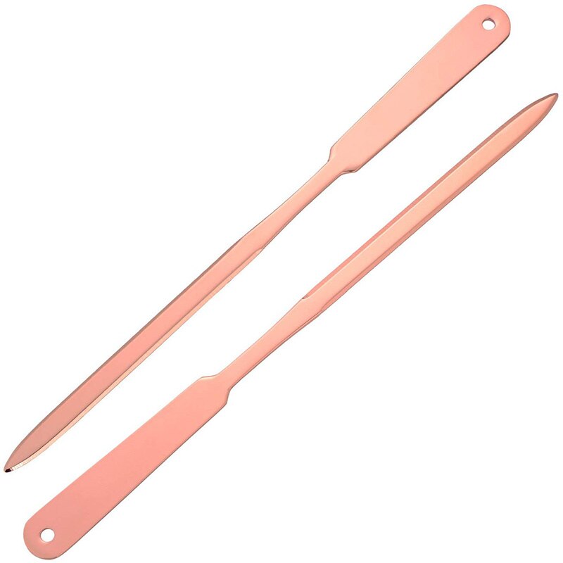 4 PCS Envelope Opener Letter Openers Stainless Steel Hand Letter Envelope Slitter Letter Openers (Rose Gold and Gold)