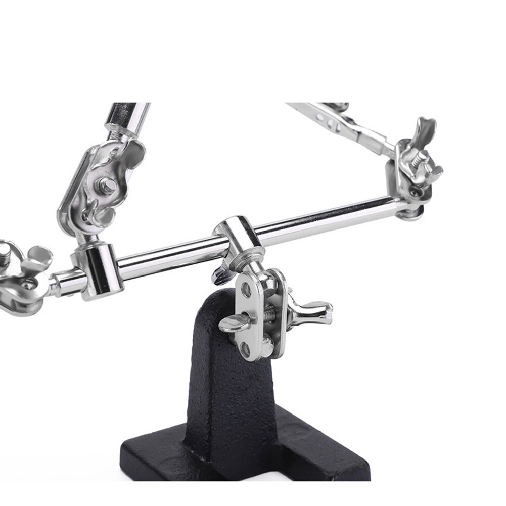 Third Hand Welding Magnifying Glass 5X Lens LED Light Auxiliary Clip Loupe Desktop Magnifier For Soldering Repair Stand Tool