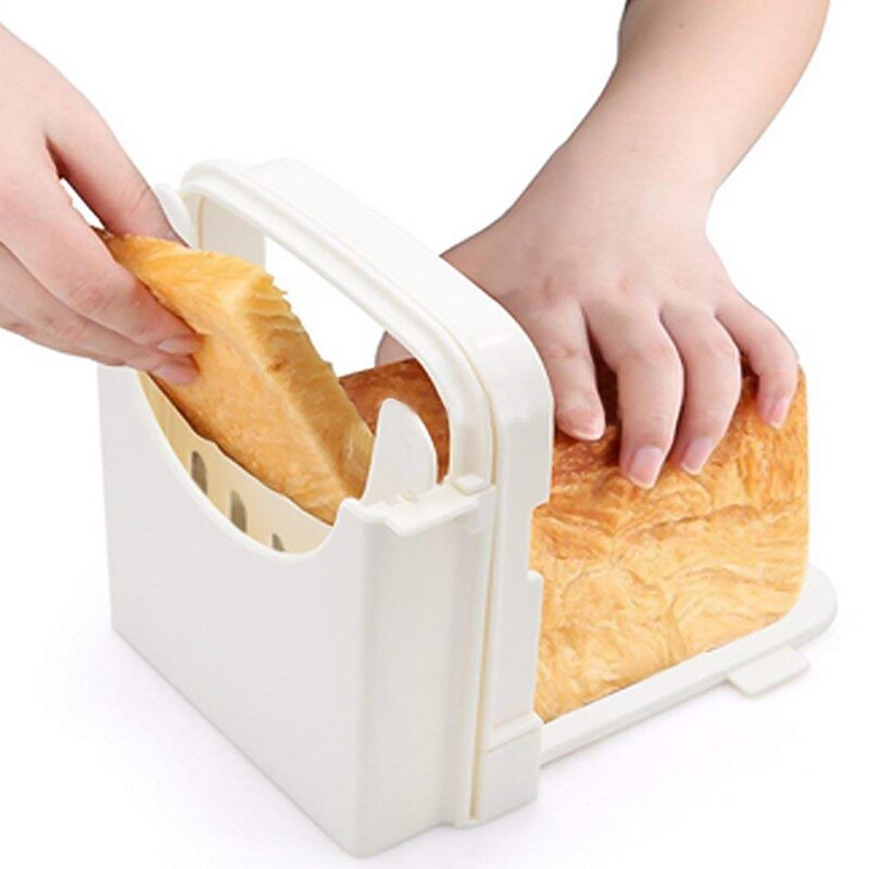 Bread Slicer Guide Adjustable Bread Roast Loaf Slicer Cutter Folding Toast Slicing Mold TP