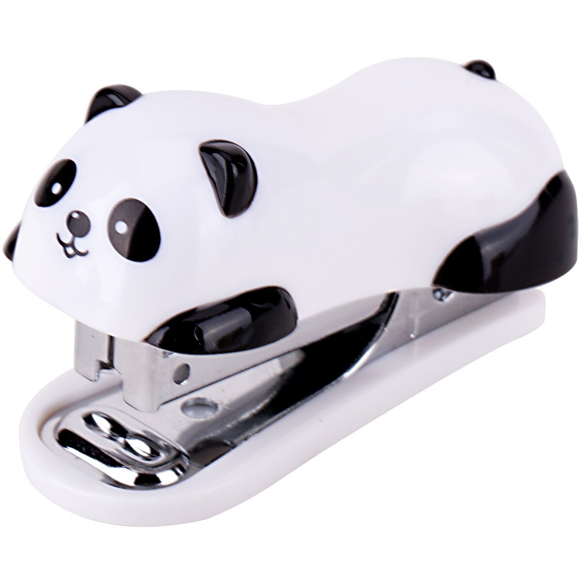Engrapadora de bolsillo Deli 0453 Mini grapadora de dibujos animados con grapas para estudiantes material escolar panda encantador