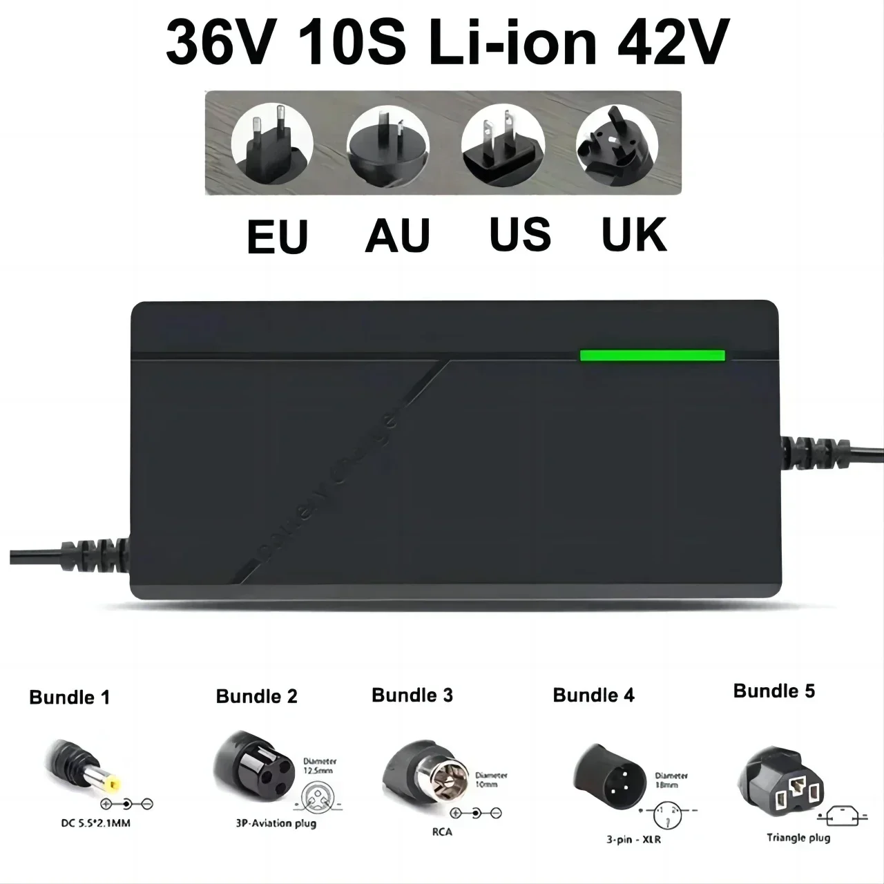 Ładowarka litowa 42V 2A 36V 2A AC100-240V prąd odpowiedni dla 36V 10S 2A elektryczna dwukołowa/pedałów M365/szybki wioślarz: Pakiet 5
