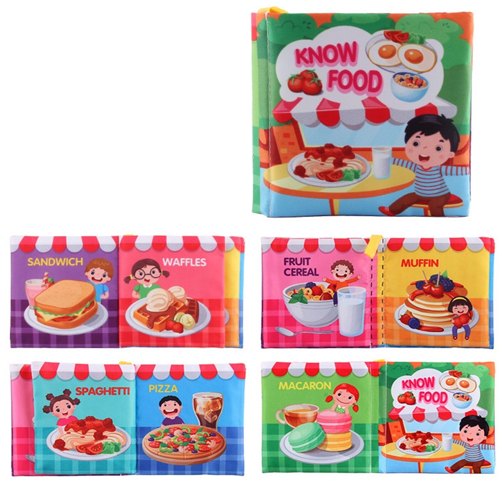 essen Weichen Baby Intelligenz Entwicklung Bild Lernen Drei-dimensionale Tuch Buch Stoff Kleinkind Baby Buch Frühstück Spielzeug