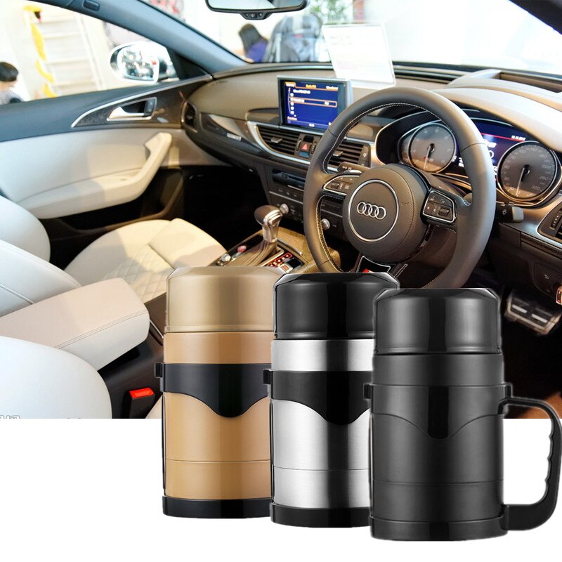 Voiture chauffage tasse Auto 12-24 V voitures bouilloire voiture électrique Thermos cuisson soupe bouillante bouteille d'eau Auto accessoires 1200 ML + câble