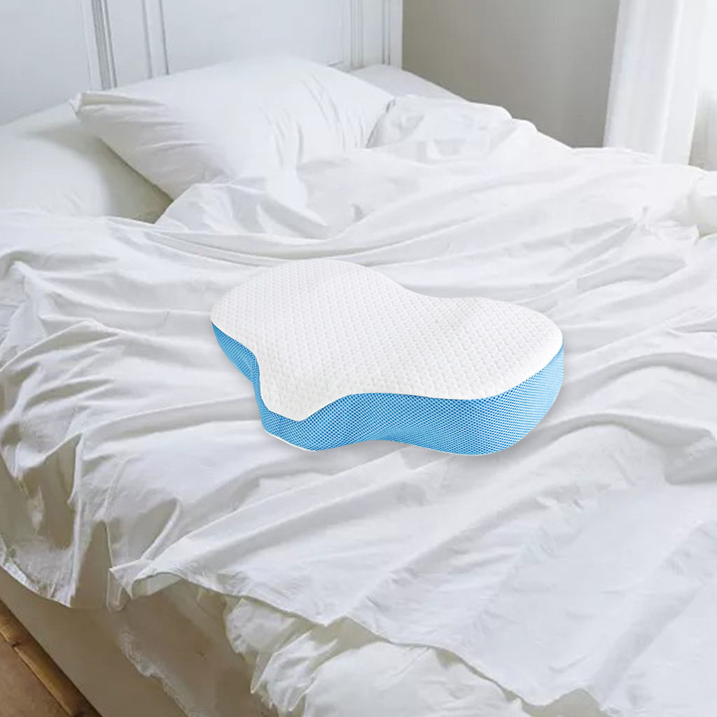 Memory Foam Cervical Pillow Comfortable Soft Neck Contour Bed Sleeping Pillows Pad for Neck Shoulder Support: Blue C