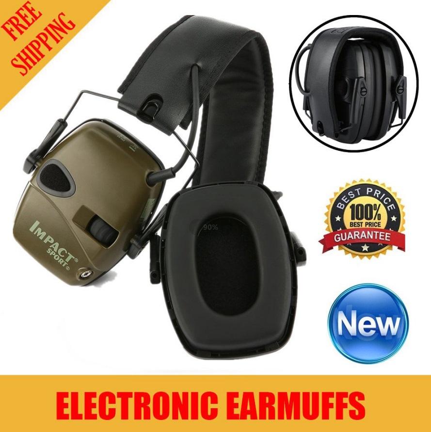 Electronic Earmuffs - Active Noise Cancelling - Wired - 3.5mm Jack - HobbyLane: Black