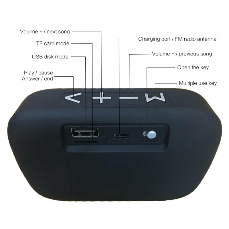 High Power Bluetooth5.0 Speaker Waterproof Portable Column Super Bass Stereo For Comuter PC Speakers With FM Radio BT AUX TFusb