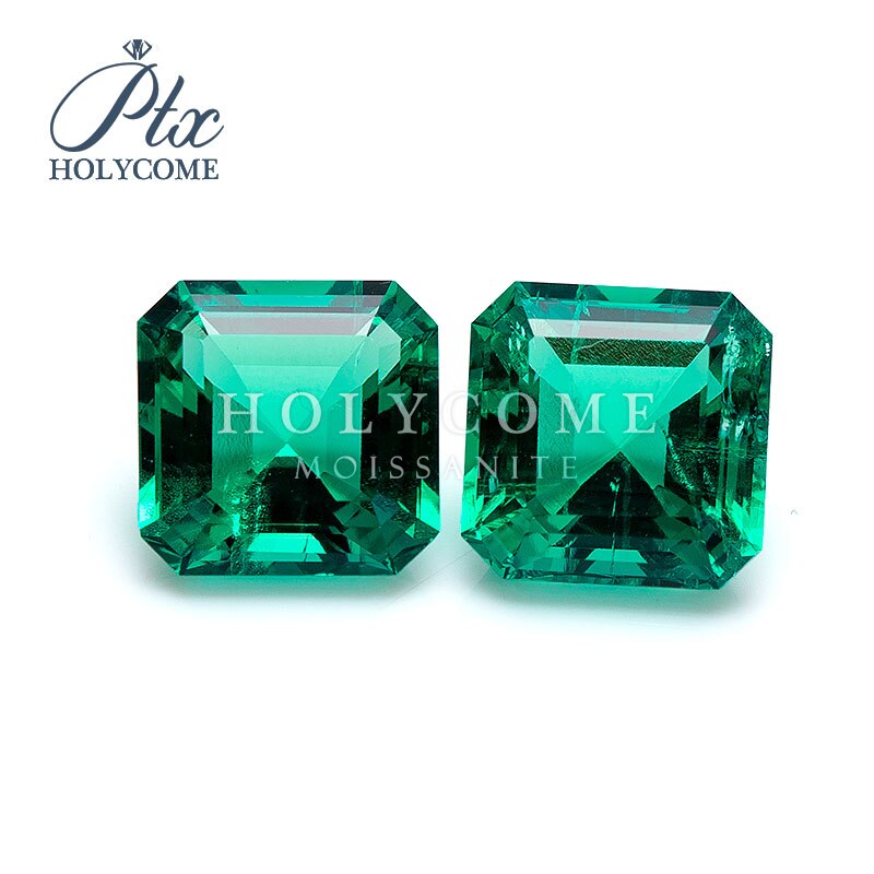 5.5X5.5MM Topkwaliteit Groene Kleur Lab Gemaakt Emerald Asscher Cut Prijs Percarat Speciale Kleur Fabriek Prijs