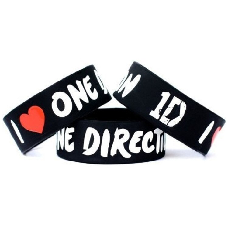 1pc one direction music band 1D silicone rubber bracelet wristband: Blue Zinc Plated
