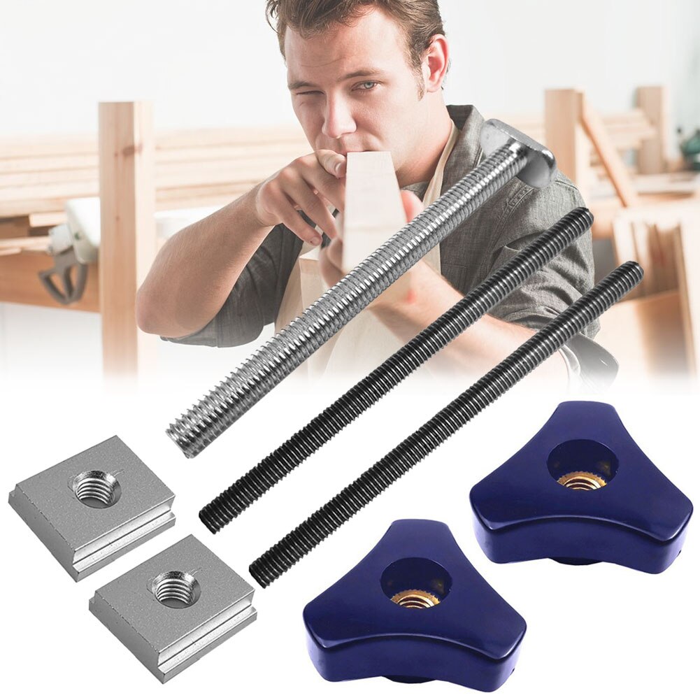 M6 M8 Nut Threaded Rod T-shaped Slide Track Jig Fixture Saw Table Chute for Router Table Bandsaws Woodworking DIY Tool Accessory