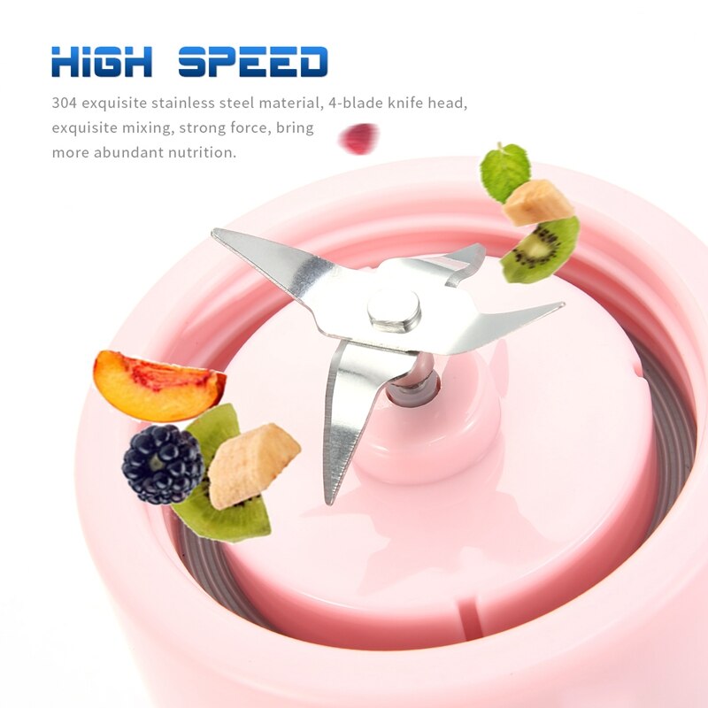 350ml Portable Multifunction Electric Mini Charging Juicer Rechargeable Blender Juice Machine Fruit Extractors Healthy Life