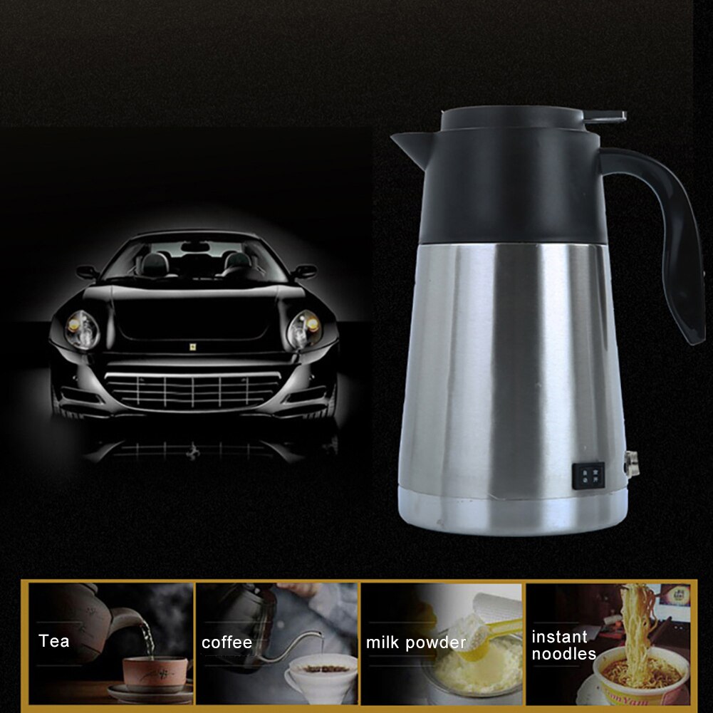 1300ml automatyczny podgrzewany kubek samochodowy ze stali nierdzewnej elektryczny termos podgrzewany kubek robić samochodu 12V 24V czajnik kubek podróżny podgrzewany kubek samochodowy