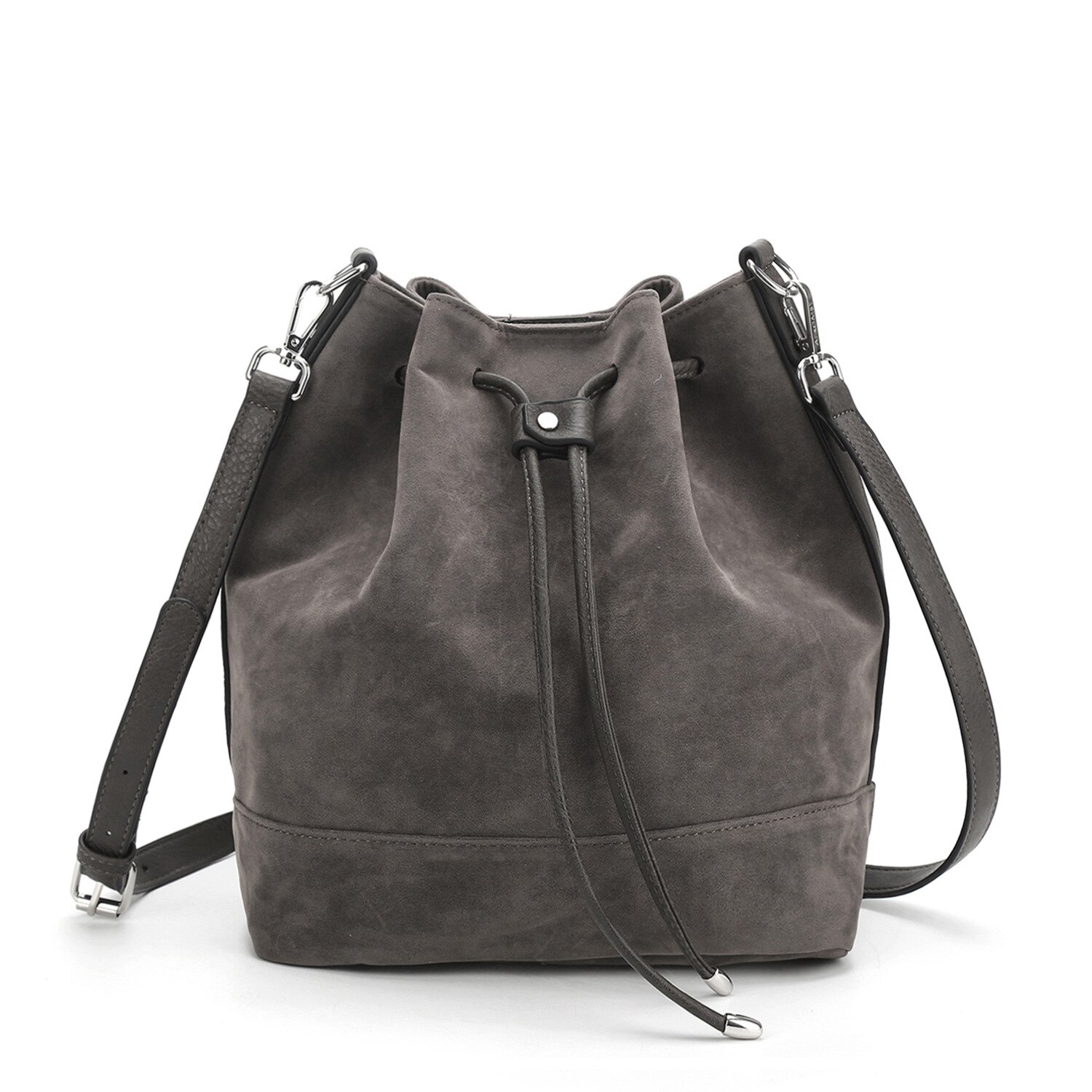 Borsa a secchiello da donna con tracolla in flanella di grande capacità Amazon: Dark Gray.