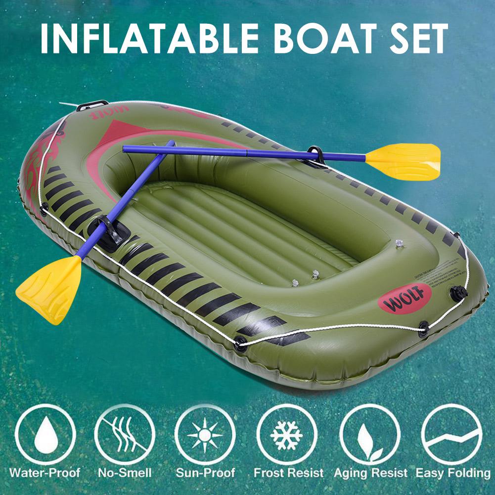 Outdoor Water Inflatable Boat Set Heavy Duty Rafting Fishing Air Kayak Canoe Set With Paddles For 2 Person