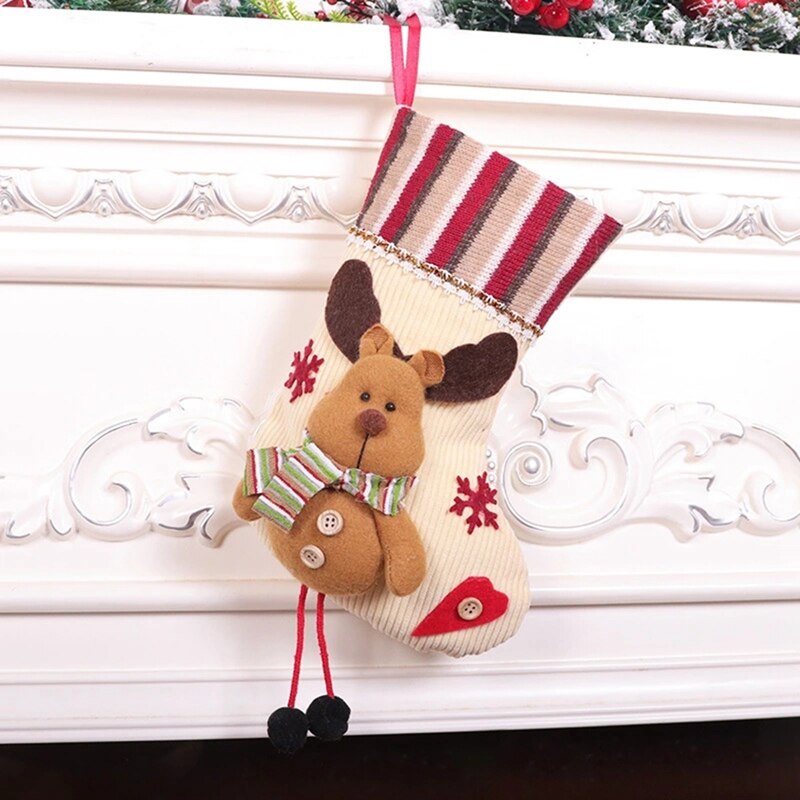 3 Pcs Kerst Kousen Kerstman Sneeuwpop En Rendier Voor Xmas Party Decoratie