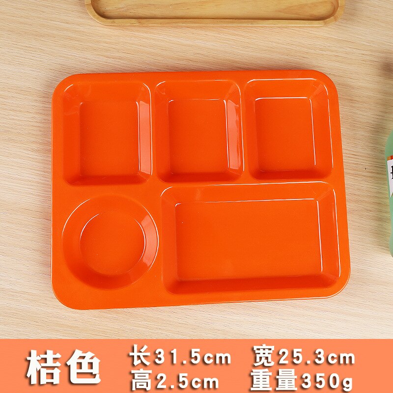 12.5 Inches Divided Plates,Melamine Tray Plate,Stackable,Dishwasher Safe (blue),Imitation Porcelain 5 Grid Fast Food Plate: 7