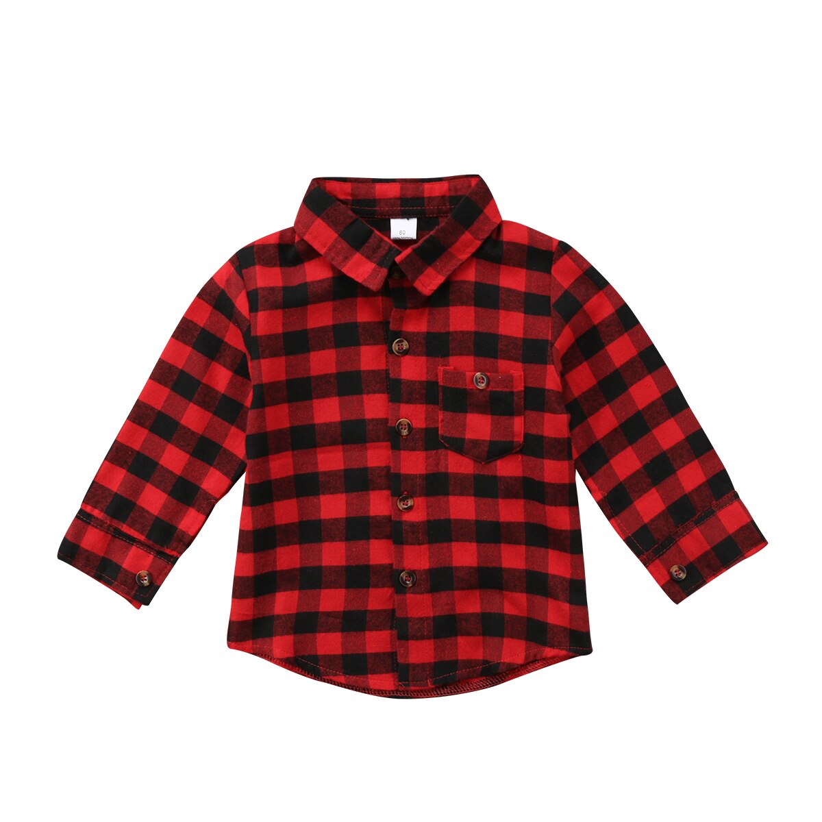 Camiseta a cuadros negra y roja para niño, camisa de manga larga para niño, jerséis, Tops de talla 2-7