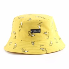 Panama Emmer Hoed Mannen Vrouwen Zomer Emmer Cap Banana Print Geel Bob Hoed Hip Hop Gorros Vissen Visser Hoed
