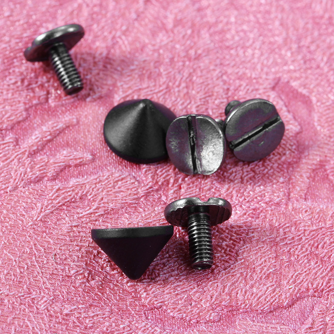 Topp 10 stk 9.5 x 6mm pistol kobber svart punk pigg nagler skrue diy kjegle nagler spikerhodeflekker unik lang pigg