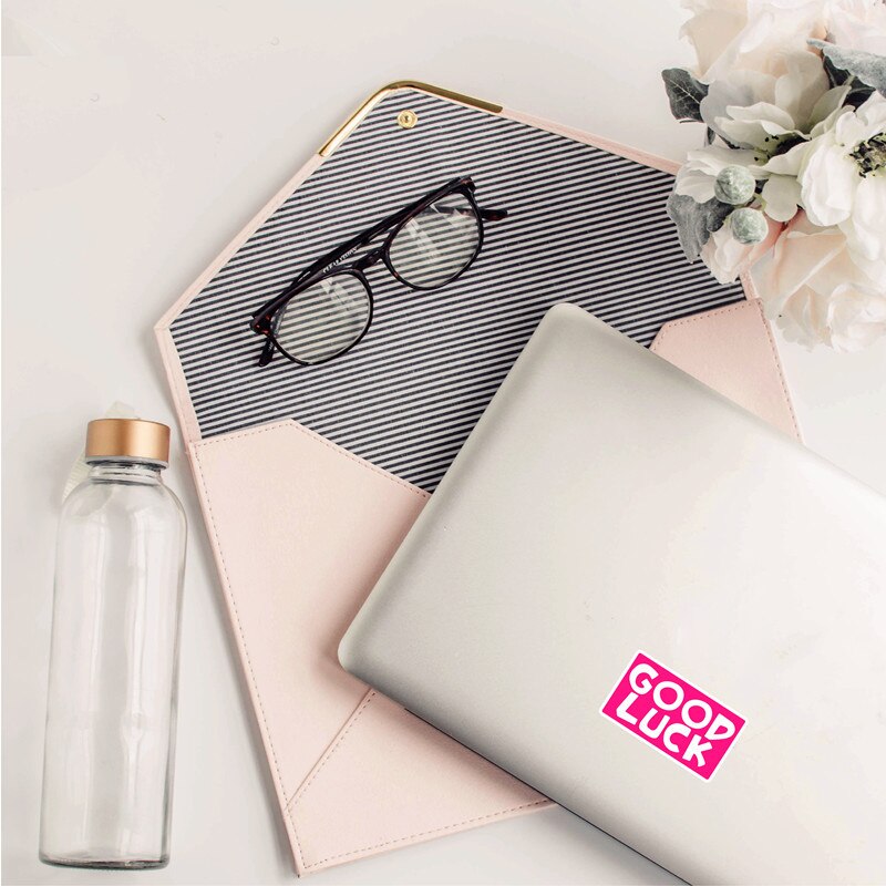 40 stk pvc vandtætte piger pink computer klistermærker til macbook/hp notebook mærkat dekoration laptop klistermærker