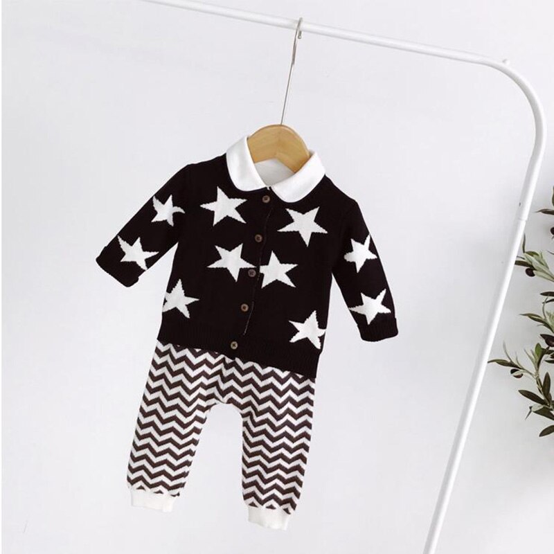 3-24M Baby Koreaanse Casual Katoenen Broek Baby Lente En Herfst Buitenste Kinderkleding Jongens Wave Patroon gebreide Broek