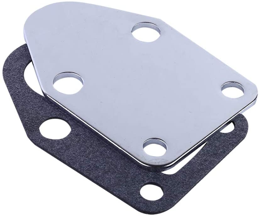 Chrome Fuel Pump Mounting Plate W/Gasket For Chevy 283 327 350 383 400