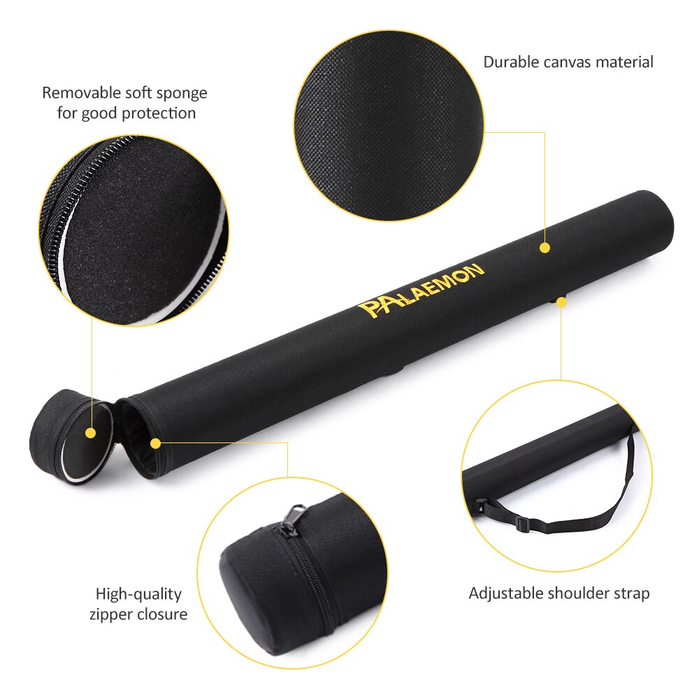 68cm Canvas Fishing Rod Tube Case for Travel Fishing Rod Pole Storage Carrier Bag Tear-resistant Canvas Fishing Rod Protector