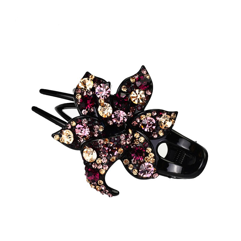 11 Kleuren Hollow Bloemen Haar Clip Barrette Bloem Strass Haarspeld Mode Haaraccessoires Vrouwen Sieraden Haar Klauw Hoofddeksels: 5