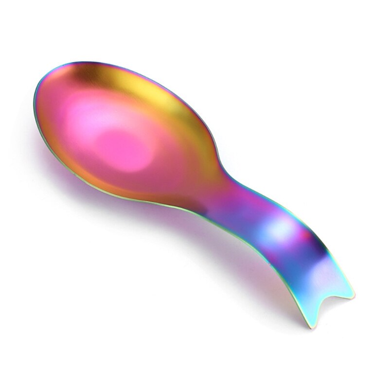 Brushed Finish Stainless Steel Spoon Countertop Spatula Ladle Holder Exquisite Kitchen Utensil Spoon Rest Holder Dishwasher F92B: multicolor