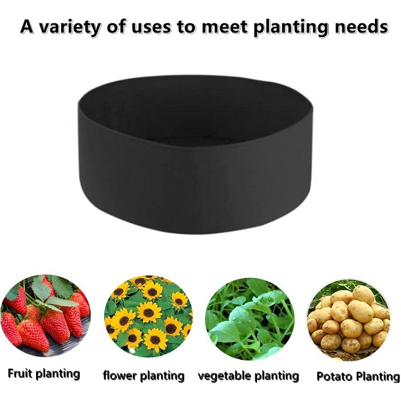 Round Garden Bed, Deep Soil Planting Container Grow Bags Durable Felt Fabric Planter Pot for Plants,Vegetables,Flowers, Herbs