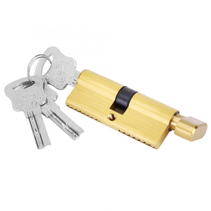 Copper Door Lock Cylinder 3 Keys Home Security Anti-Theft Indoor Bedroom Entrance Lock Cylinder