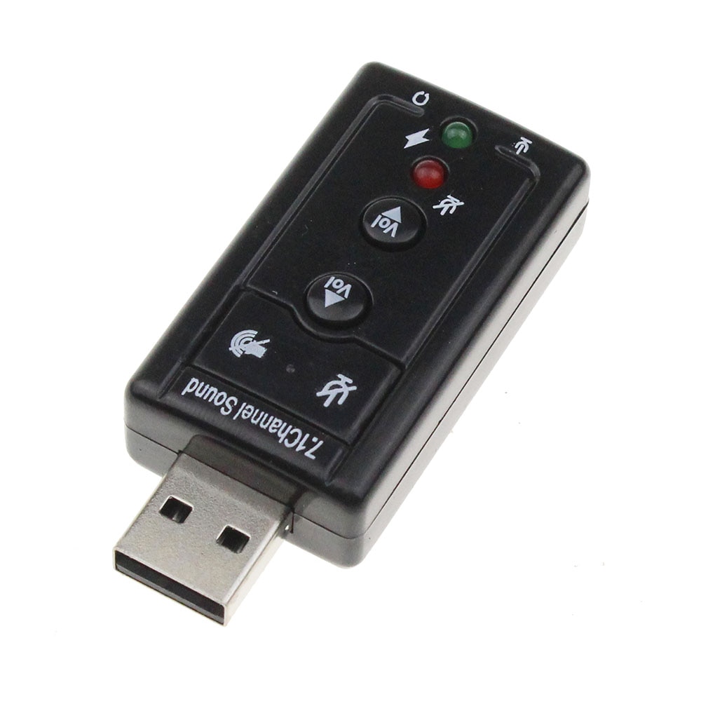 Mini External USB Sound Card 7.1 Channel 3D Audio Adapter Converter +3.5mm Headset Microphone For PC Computer Desktop Notebook