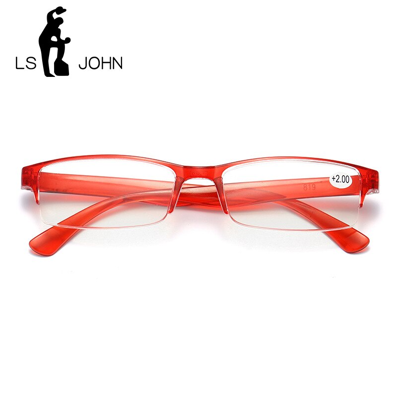 LS John Ultraleicht Halben Rahmen Lesebrille Frauen Männer Geschäft Anti Blau Strahl Computer Brillen Presbyopie + 1.0zu + 4,0 für Leser