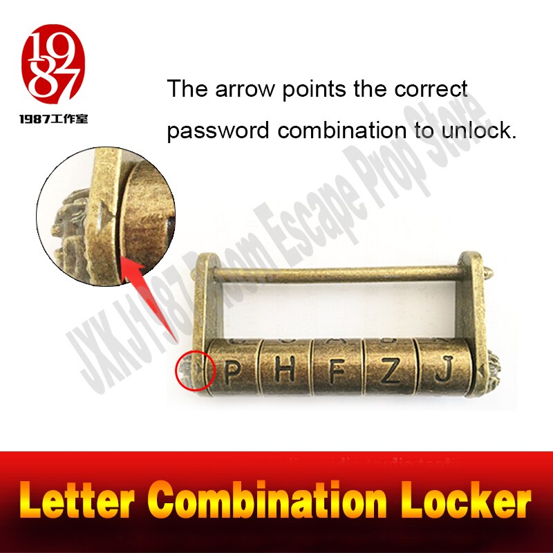 Tangram game props Letter combination locker the arrow points the correct passwords to unlock room escape game prop jxkj1987