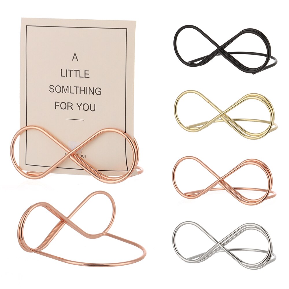 Wedding Desktop Decoration Table Numbers Holder Metal Picture Cards Display Stand Photos Clips Romantic Menu Memo Clips