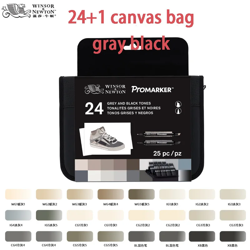 WINSOR & NEWTON Alcohol Based Promarker 6/12/24/48/96 Colors Set Twin/ Double Tip Marker Pens Pro Marker For Artists