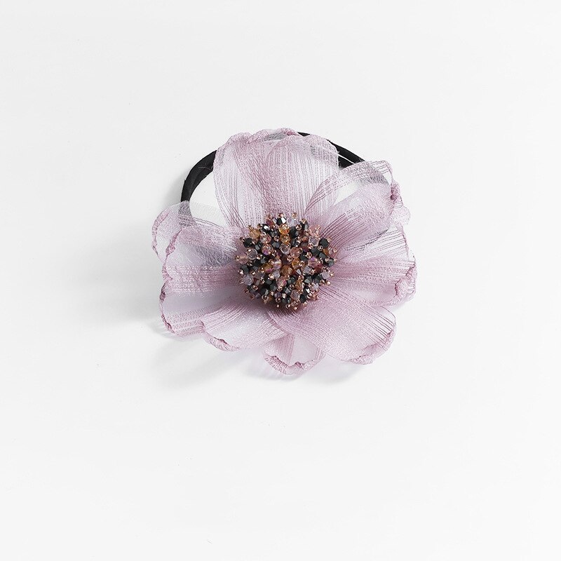 Diy Woman Flower Donuts Twist Headband Magic Hair Bun Maker Hairstyle Tool Pearl Flower Hair Accessories Hair Band: F