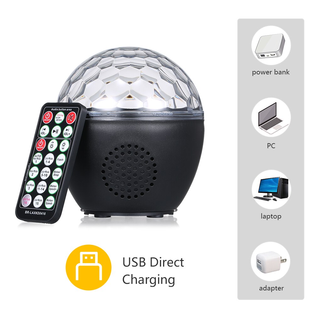 Usb Disco Ball Light Met Ir Afstandsbediening Bt Verbinding Music Speaker Sound Activated Light Voor Party Kerst: TYPE 2