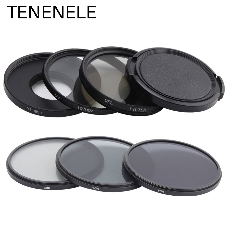 TENENELE For Yi 4K Lite Action Camera Filter CPL/UV/ND2 4 8 12.5X Macro Lens Filters Kit For Xiaomi Yi 4K+ Plus Camera Accessory: UV CPL ND 2 4 8