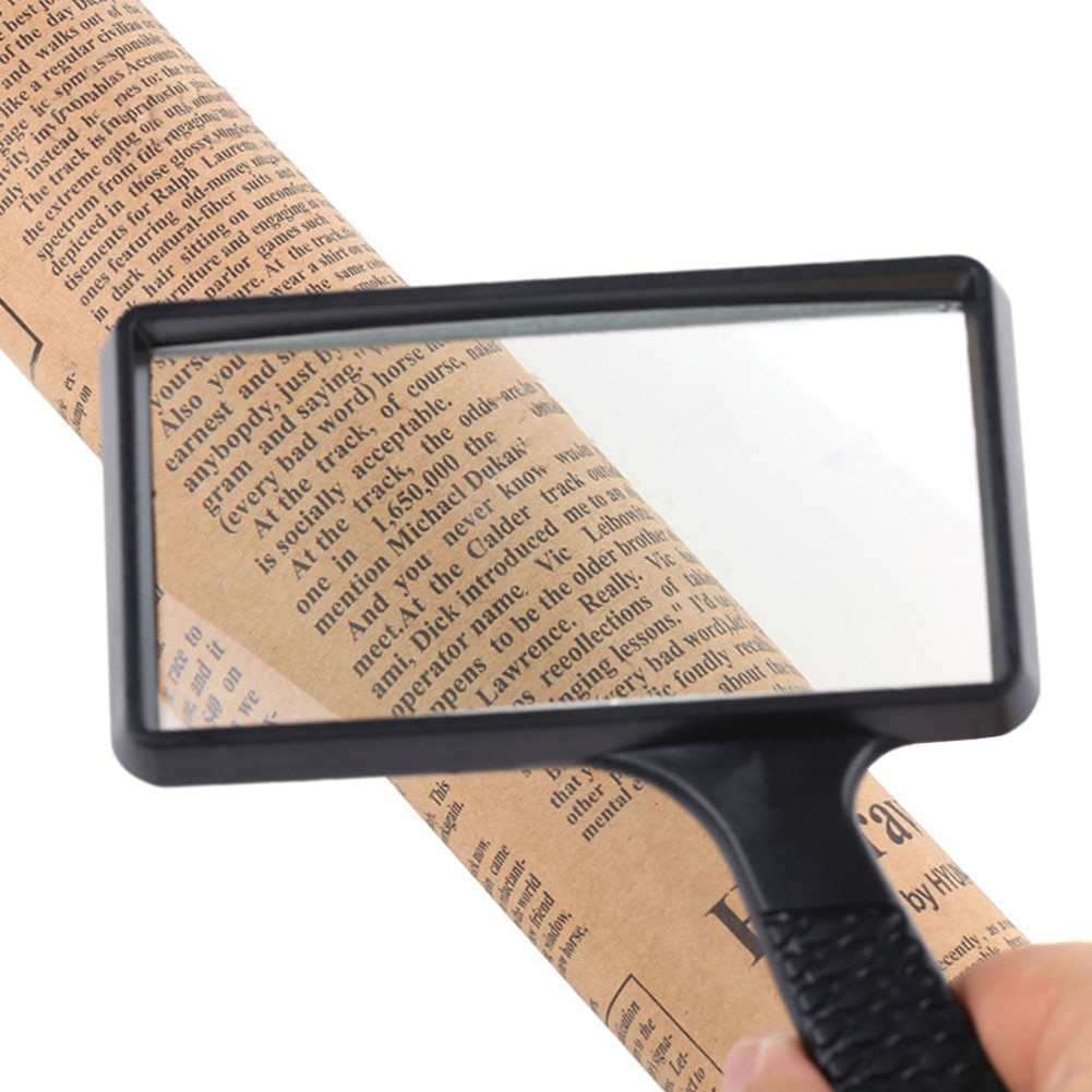 5X Multi Use Jewelry Identify Hand Loupe Long Handle Magnifier Magnifying Glass Rectangular Shape Pocket Reading Inspection