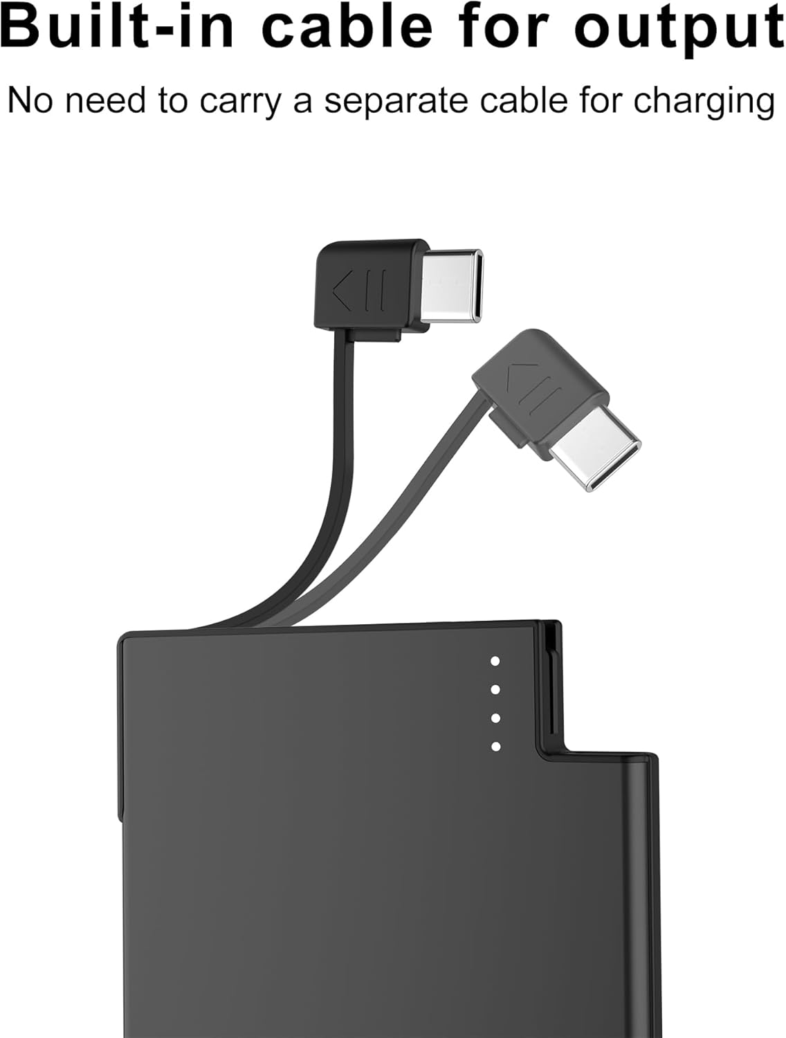 Tntor Mini 4Mm Ingebouwde Powerbank 2500Mah Grote Capaciteit Usb TYPE-C Kabel Tweeweg Snellader Mini Powerbank Voor Iphone Xiaomi